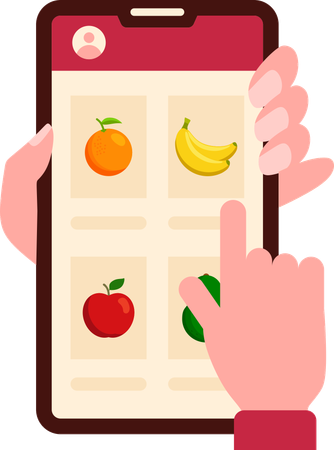 Woman ordering nutritional food  Illustration