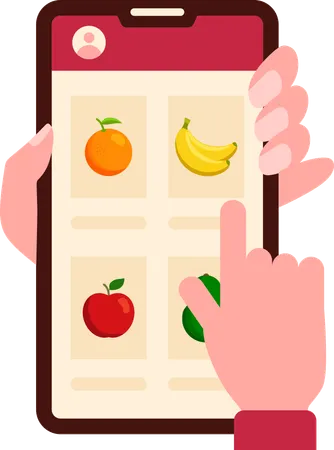 Woman ordering nutritional food  Illustration