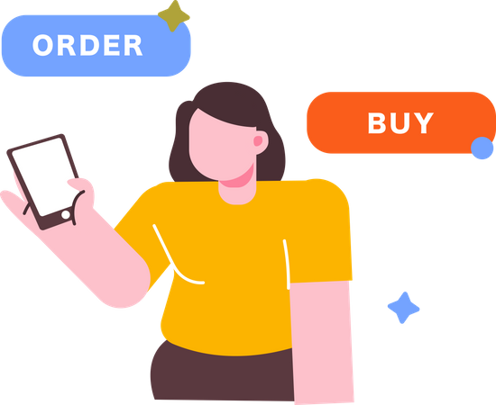 Woman ordering online  Illustration