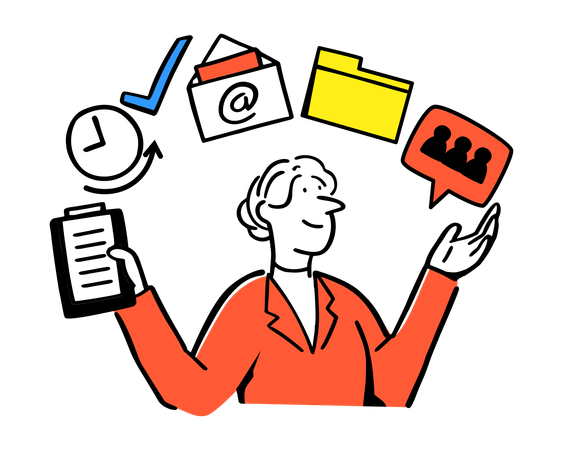 Woman Organizing Project Timeline  Illustration