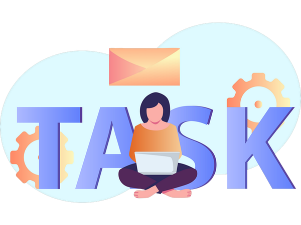 Woman organizing task  Illustration