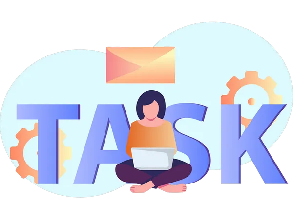 Woman organizing task  Illustration