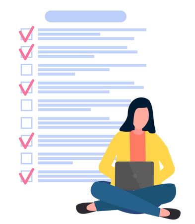 Woman organizing to do list  Illustration