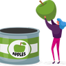 illustration canned fruit