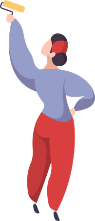Woman painter  イラスト