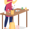 girl painting illustration svg