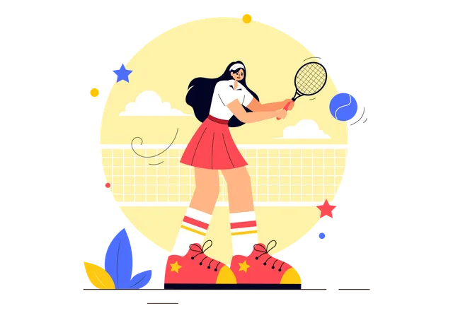 Woman participates in Table Tennis competition  Illustration