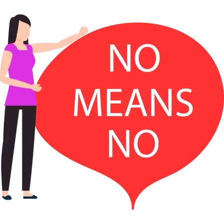 A Girl Is Showing A No Communication Quote Illustration