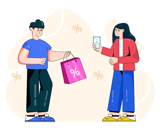 Shopping Payment Flat Illustration Editable Vector Illustration