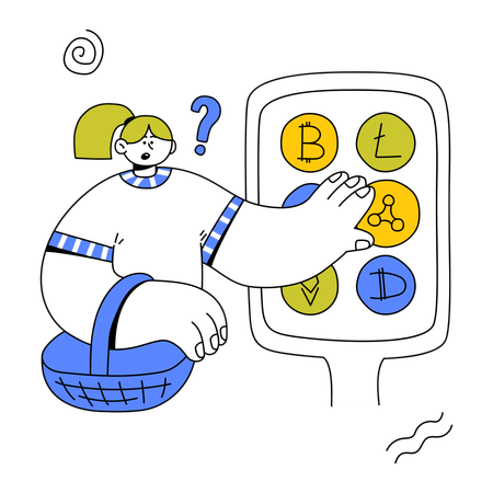Woman Paying For Goods With Crypto Money  Illustration