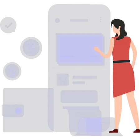 Woman paying online bill  Illustration