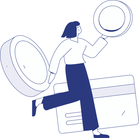 Woman paying through debit card  Illustration