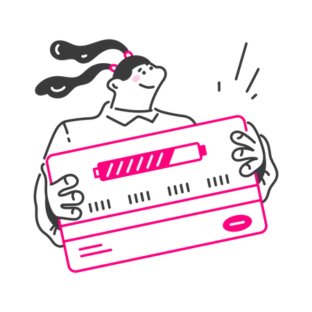 Woman paying via Card payment Illustration