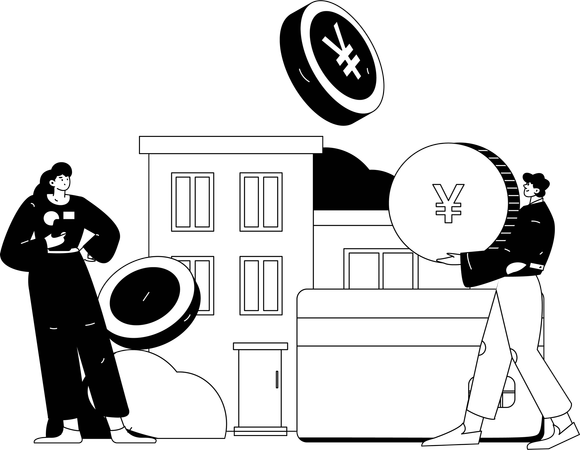 Woman pays home loan amount  Illustration