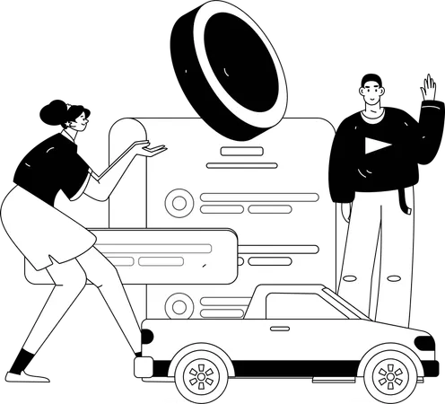 Woman pays insurance bill  Illustration