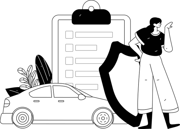 Woman pays insurance money  Illustration