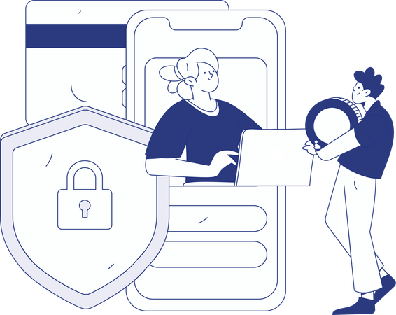 Woman pays shopping amount  Illustration