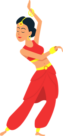 Woman performing bharatnatyam  Illustration