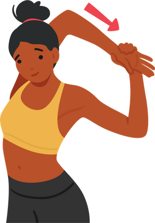 Woman Performs Stretching Exercises  Illustration