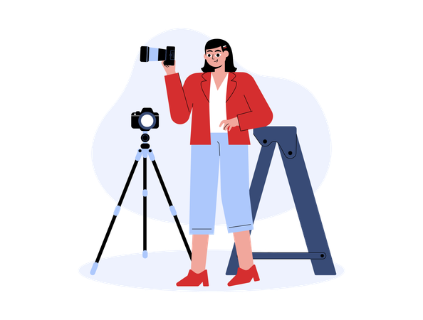 Woman Photographer doing photoshoot  Illustration