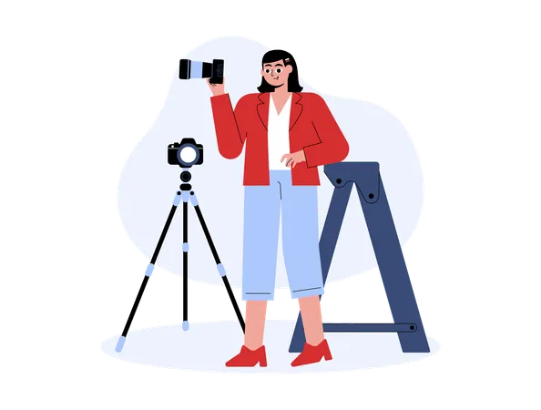 Woman Photographer doing photoshoot  Illustration