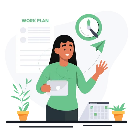 Woman Planning  Illustration