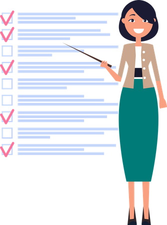 Woman planning schedule  Illustration