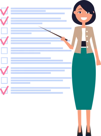 Woman planning schedule  Illustration