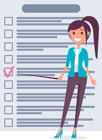 Woman planning schedule  Illustration