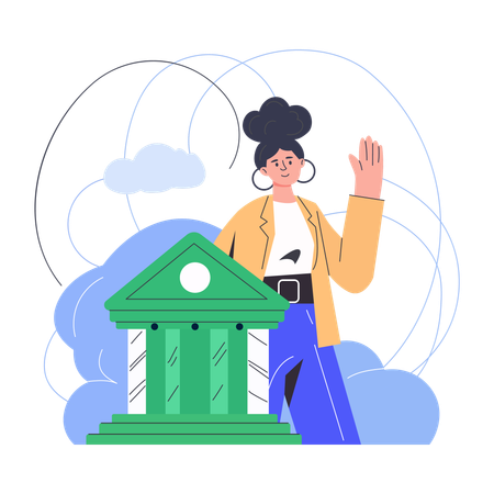 Woman plans out business backup  Illustration