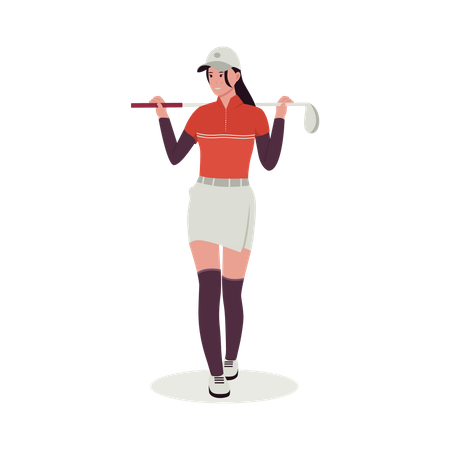 Woman playing golf  Illustration