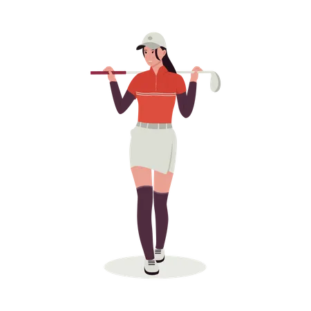 Woman playing golf  Illustration