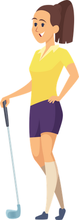 Woman Playing Golf  イラスト