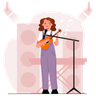free female playing guitar illustrations