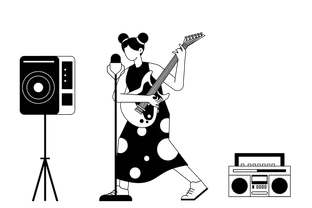 Woman playing guitar
