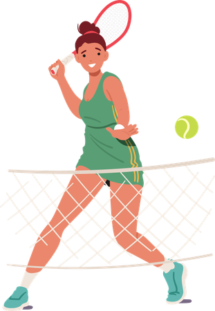 Woman playing table tennis  Illustration