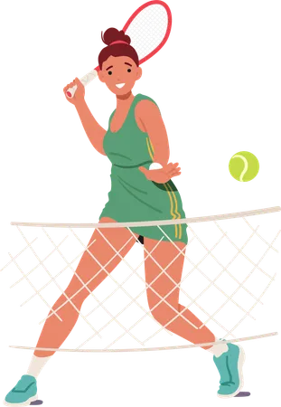 Woman playing table tennis  Illustration