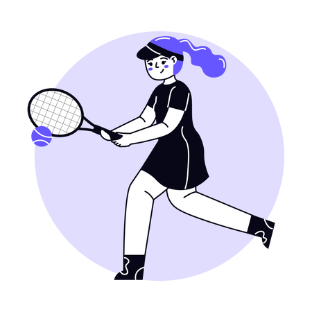 Woman playing Tennis Illustration