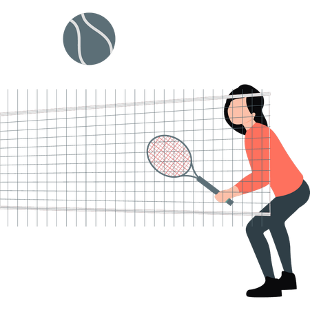 Woman playing tennis  Illustration