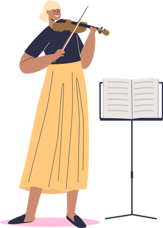 Woman playing violin Illustration