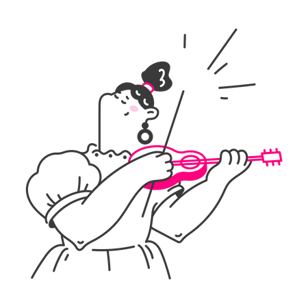 Woman playing violin  Illustration