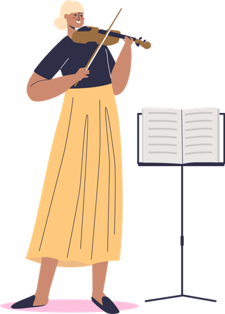 Woman playing violin  Illustration