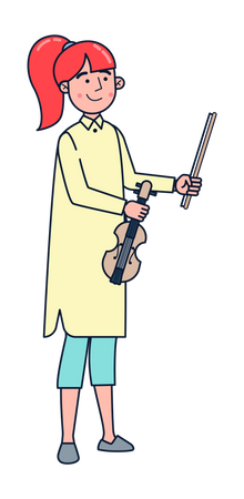 Woman playing violin  Illustration