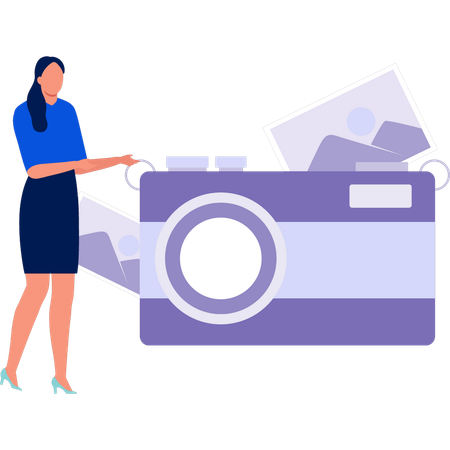 Woman pointing at  camera  Illustration