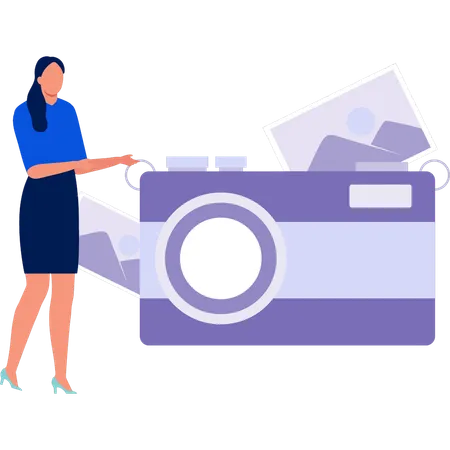 Woman pointing at  camera  Illustration