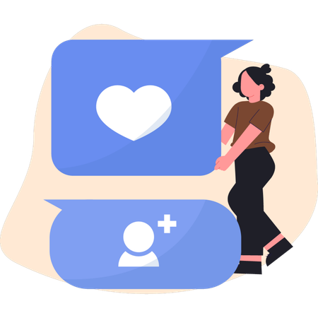 Woman pointing customer feedback  Illustration