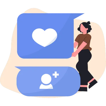 Woman pointing customer feedback  Illustration
