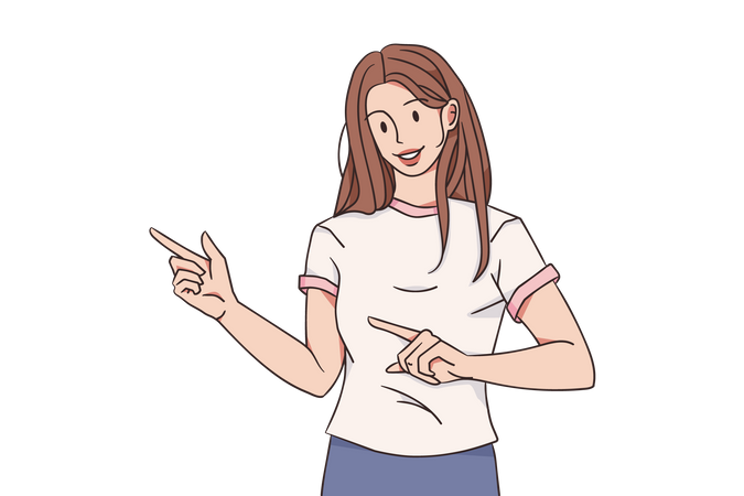 Woman pointing finger  Illustration