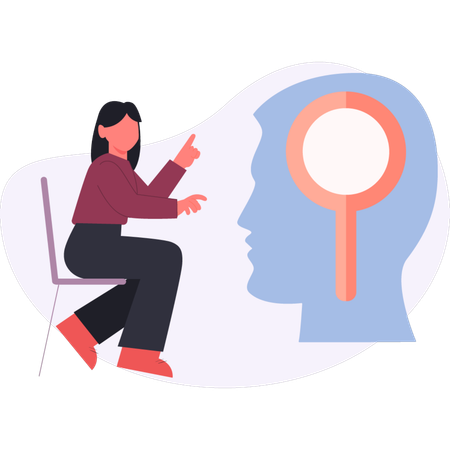 Woman  pointing man mind  Illustration