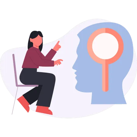 Woman  pointing man mind  Illustration